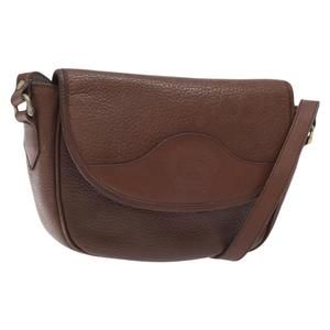 Burberrys Shoulder Bag Leather Brown Gold Auth bs28021